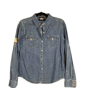 Harley-Davidson Blue Denim Button-Down Shirt